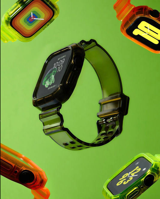 Şeffaf ve Neon Apple Watch Kasa Koruyucu Kordonlar ve Trend Renkleri