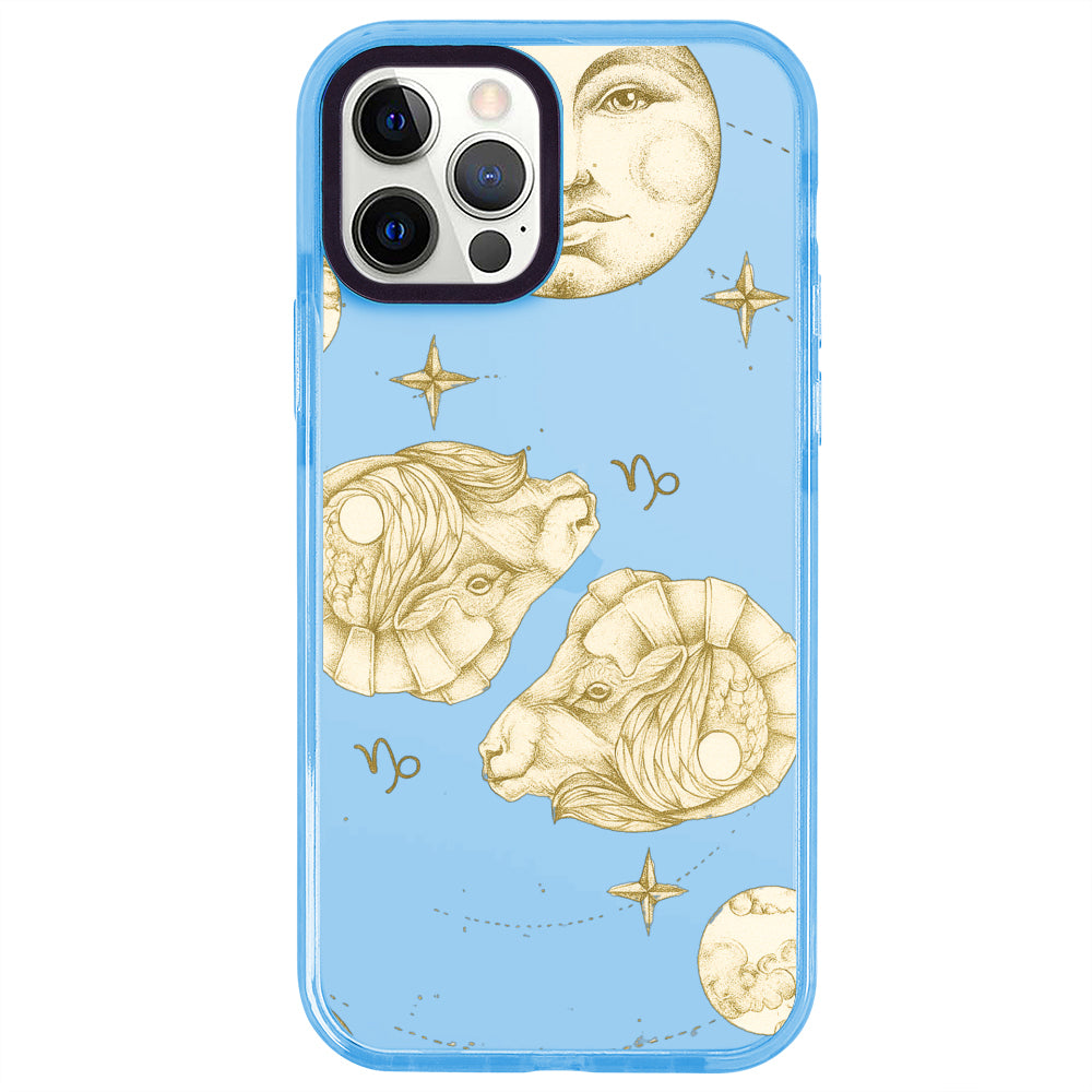 iPhone 12 Pro Oğlak Burcu Soft Stars Telefon Kılıfı - Azure