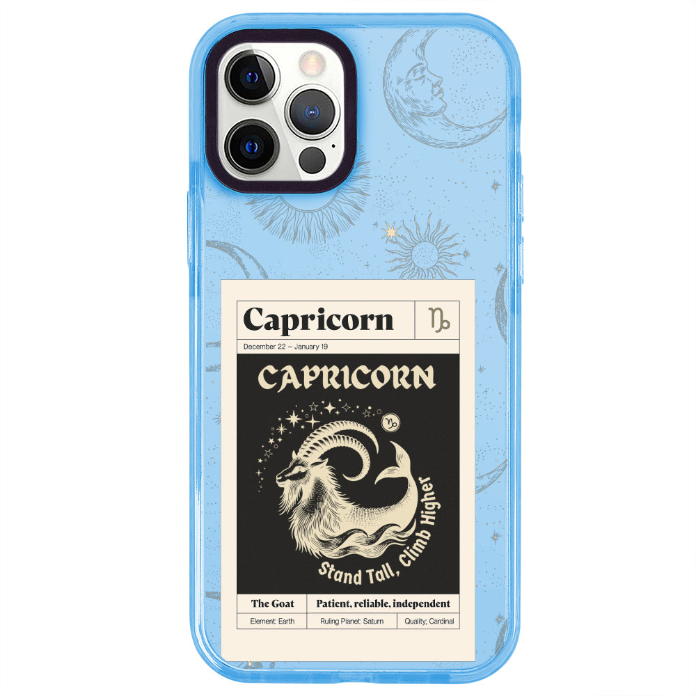 iPhone 12 Pro Oğlak Burcu Sticker Mode Telefon Kılıfı - Azure