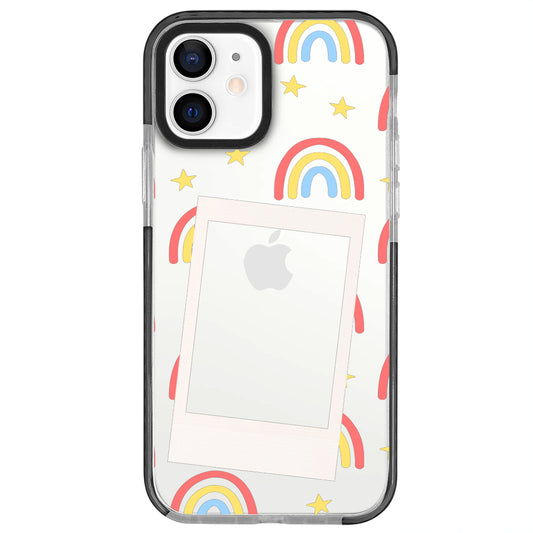iPhone 12 Rainbow Star Polaroid Telefon Kılıfı