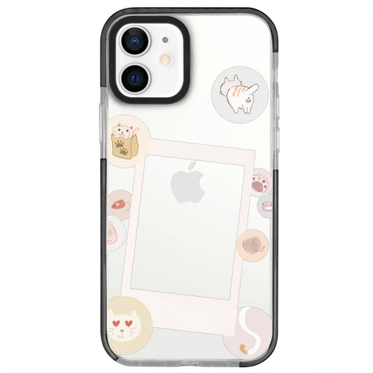 iPhone 12 Cat Paw Polaroid Telefon Kılıfı
