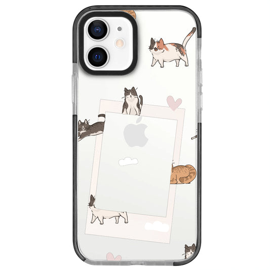 iPhone 12 Cats Polaroid Telefon Kılıfı