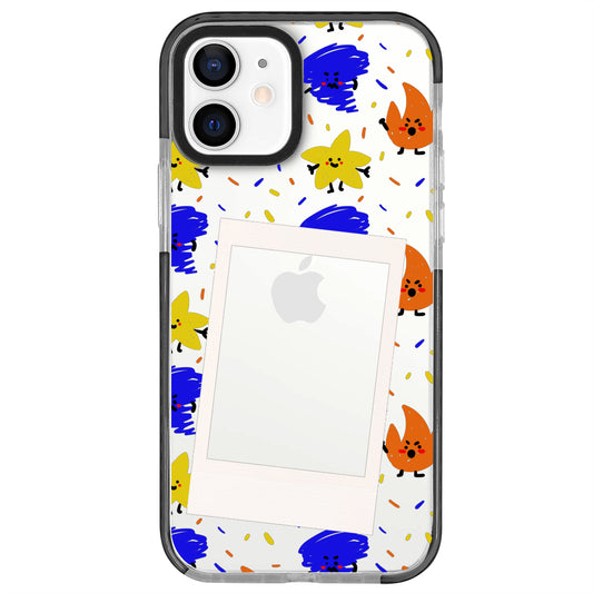 iPhone 12 Colorful Shapes Polaroid Telefon Kılıfı