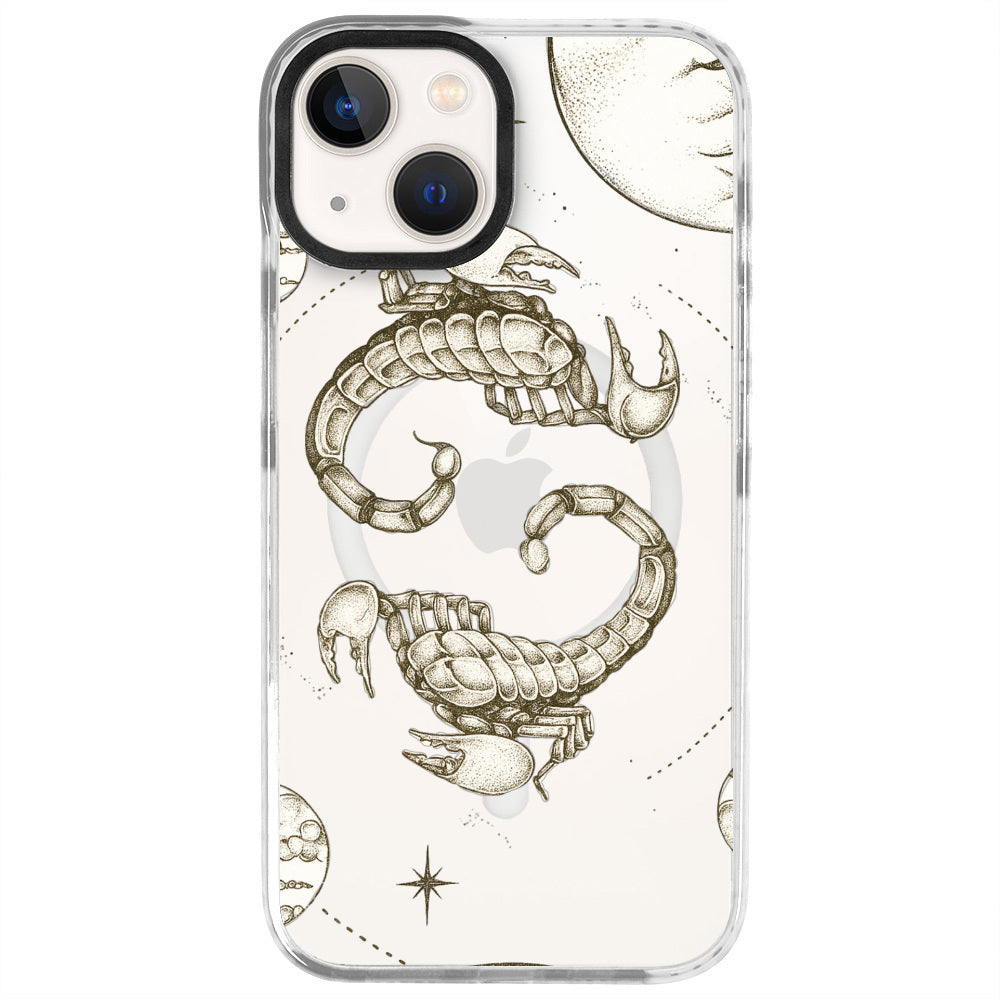 iPhone 13 Akrep Burcu Soft Stars Telefon Kılıfı - Beyaz