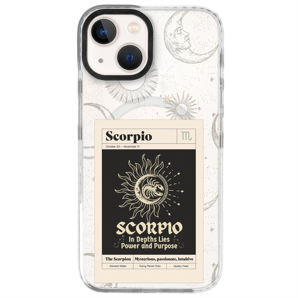 iPhone 13 Akrep Burcu Sticker Mode Telefon Kılıfı - Beyaz