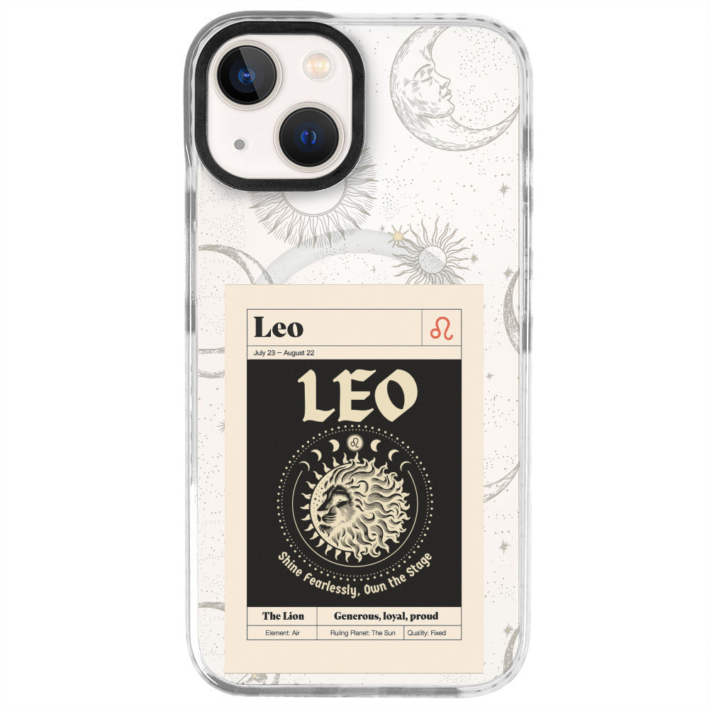 iPhone 13 Aslan Burcu Sticker Mode Telefon Kılıfı - Beyaz