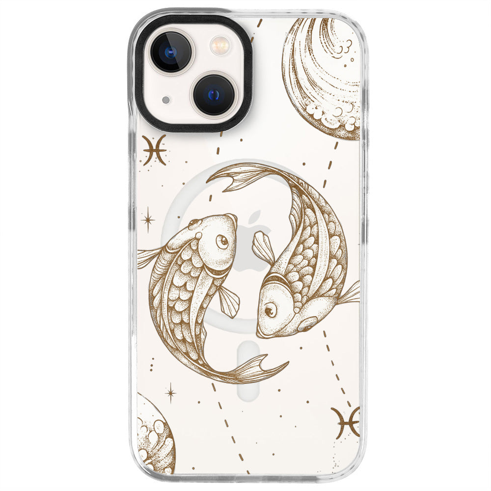 iPhone 13 Balık Burcu Soft Stars Telefon Kılıfı - Beyaz