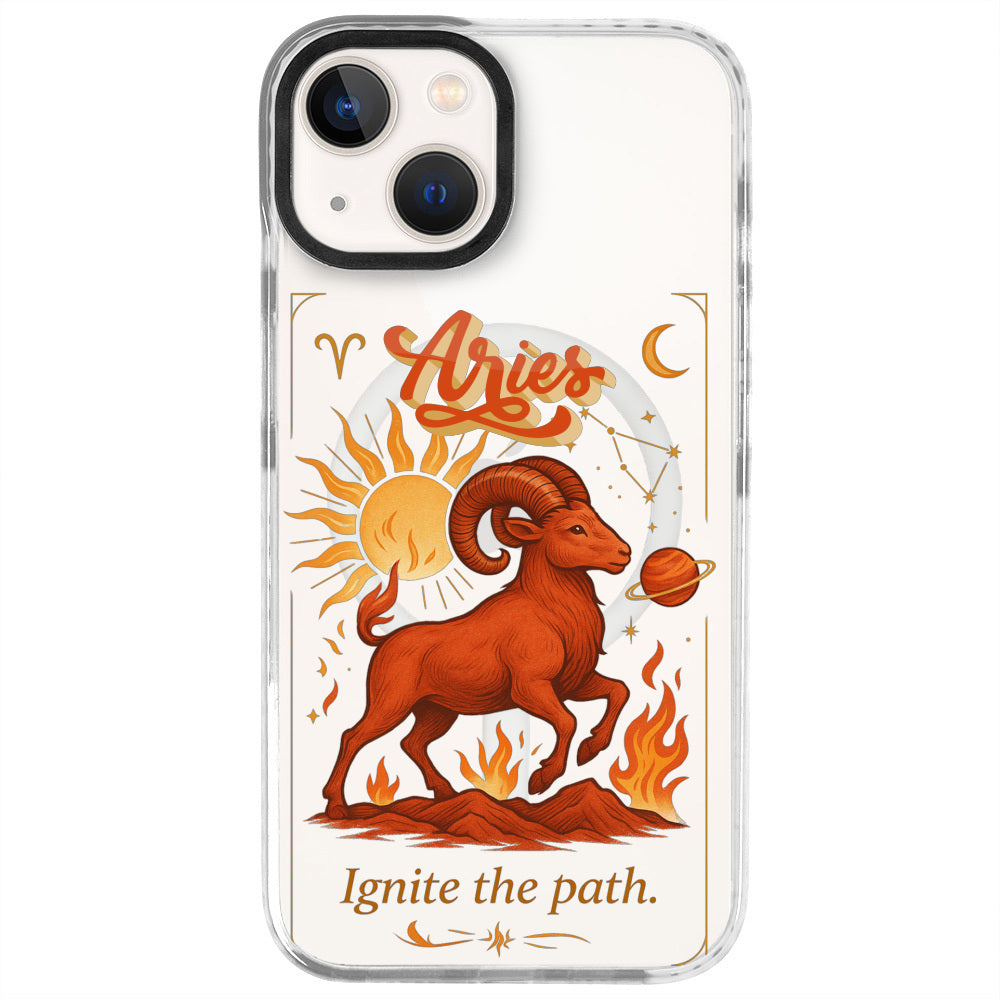 iPhone 13 Koç Burcu Way of Aries Telefon Kılıfı - Beyaz
