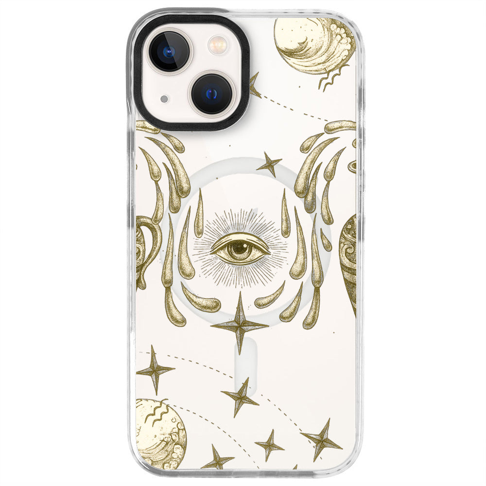 iPhone 13 Kova Burcu Soft Stars Telefon Kılıfı - Beyaz