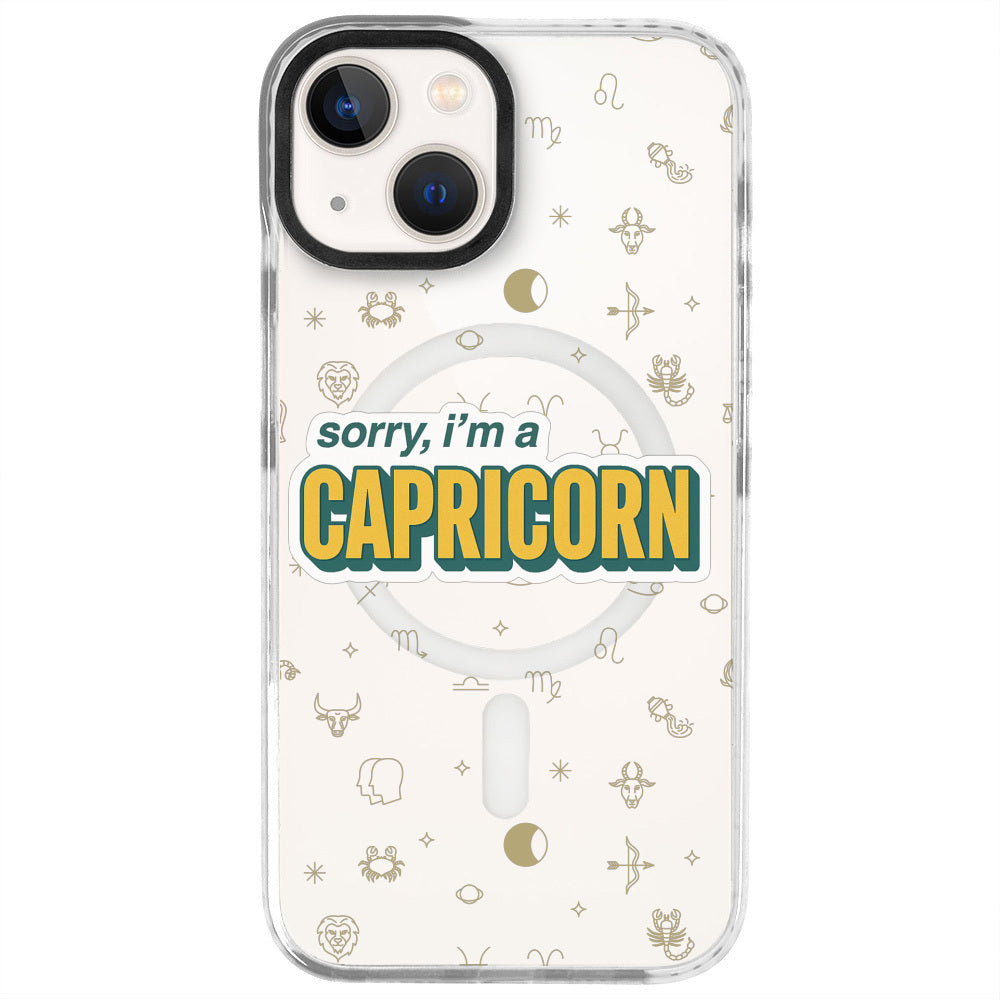 iPhone 13 Oğlak Burcu Sorry Zodiac Telefon Kılıfı - Beyaz