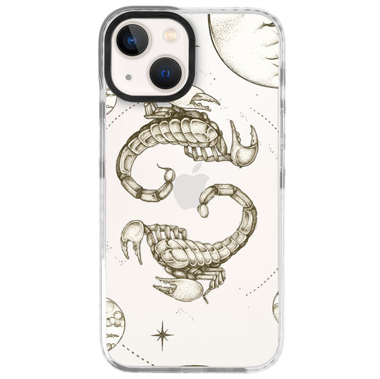 iPhone 13 Mini Akrep Burcu Soft Stars Telefon Kılıfı - Beyaz