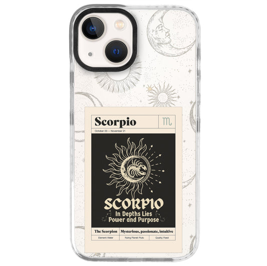 iPhone 13 Mini Akrep Burcu Sticker Mode Telefon Kılıfı - Beyaz