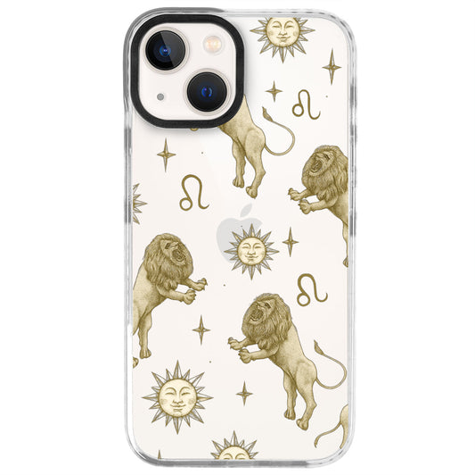 iPhone 13 Mini Aslan Burcu Soft Stars Telefon Kılıfı - Beyaz