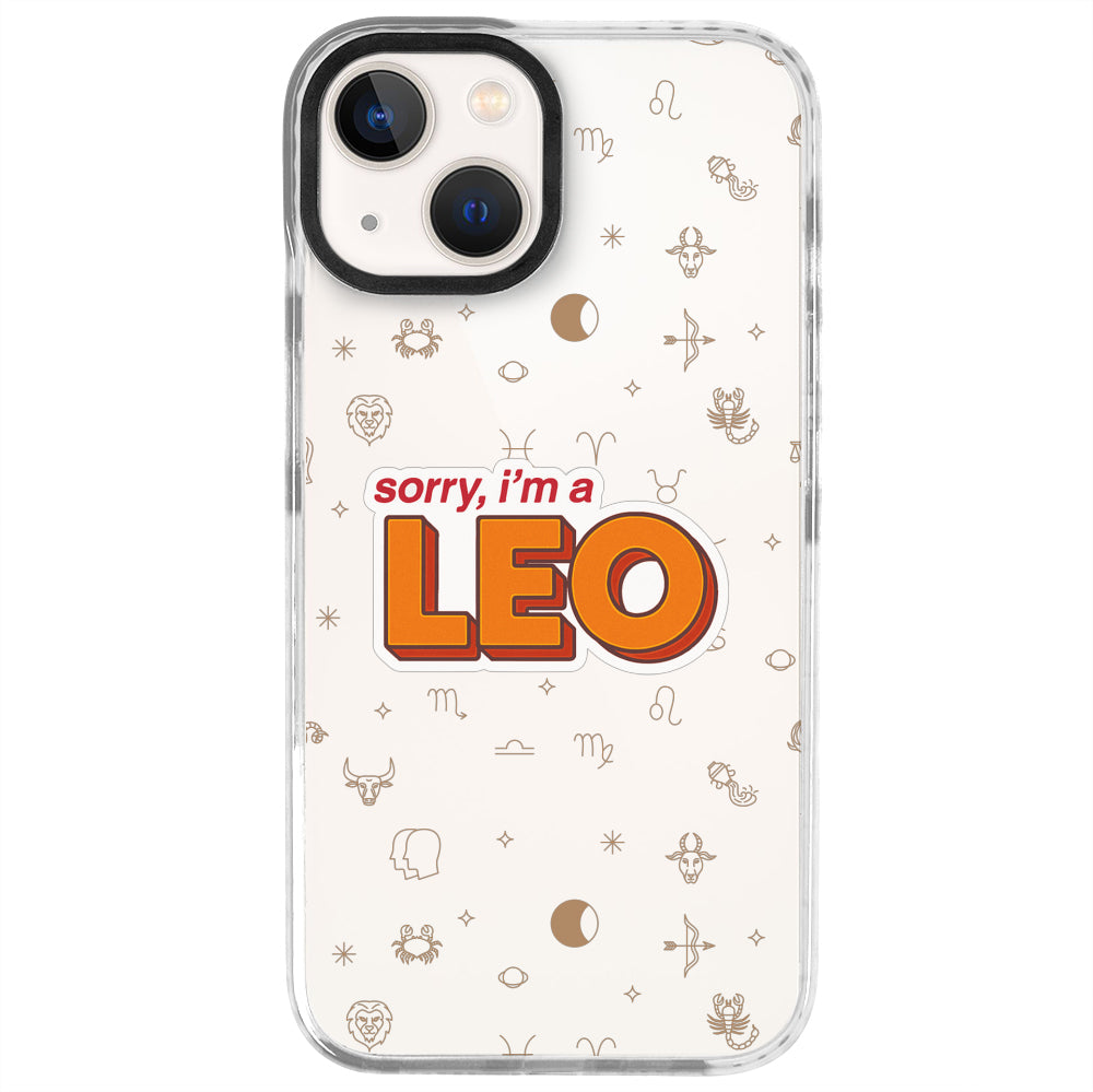 iPhone 13 Mini Aslan Burcu Sorry Zodiac Telefon Kılıfı - Beyaz