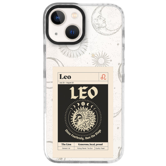 iPhone 13 Mini Aslan Burcu Sticker Mode Telefon Kılıfı - Beyaz