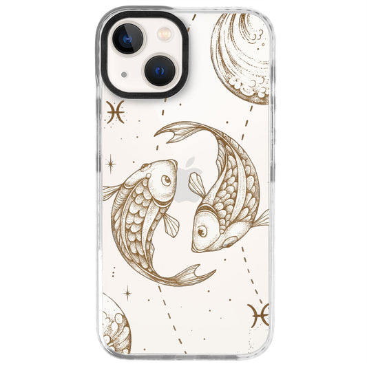 iPhone 13 Mini Balık Burcu Soft Stars Telefon Kılıfı - Beyaz