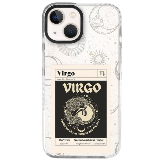 iPhone 13 Mini Başak Burcu Sticker Mode Telefon Kılıfı - Beyaz