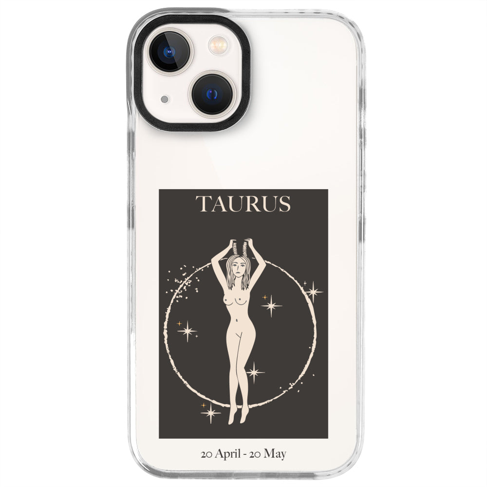 iPhone 13 Mini Boğa Burcu History of Zodiac Telefon Kılıfı - Beyaz