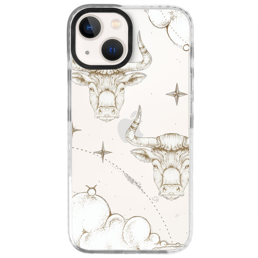 iPhone 13 Mini Boğa Burcu Soft Stars Telefon Kılıfı - Beyaz