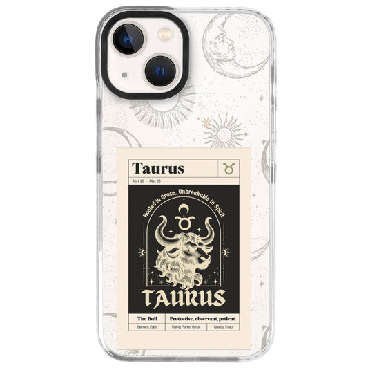 iPhone 13 Mini Boğa Burcu Sticker Mode Telefon Kılıfı - Beyaz