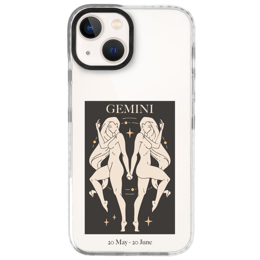 iPhone 13 Mini İkizler Burcu History of Zodiac Telefon Kılıfı - Beyaz