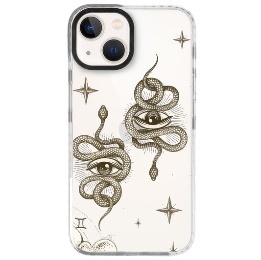 iPhone 13 Mini İkizler Burcu Soft Stars Telefon Kılıfı - Beyaz