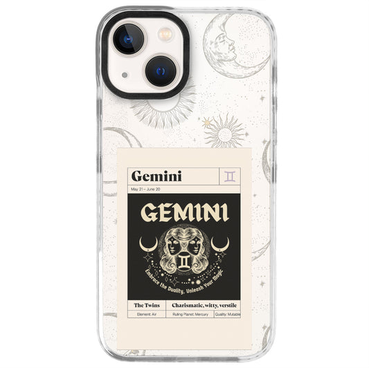 iPhone 13 Mini İkizler Burcu Sticker Mode Telefon Kılıfı - Beyaz