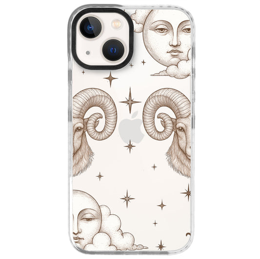 iPhone 13 Mini Koç Burcu Soft Stars Telefon Kılıfı - Beyaz