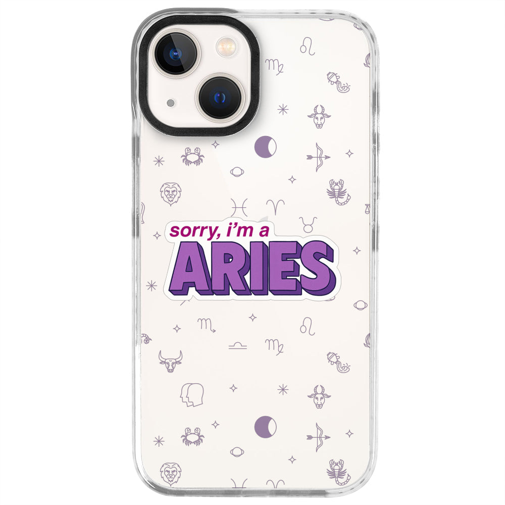 iPhone 13 Mini Koç Burcu Sorry Zodiac Telefon Kılıfı - Beyaz