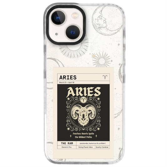 iPhone 13 Mini Koç Burcu Sticker Mode Telefon Kılıfı - Beyaz