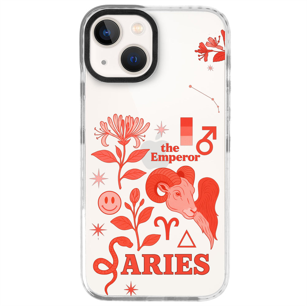 iPhone 13 Mini Koç Burcu The Emperor Telefon Kılıfı - Beyaz