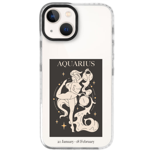 iPhone 13 Mini Kova Burcu History of Zodiac Telefon Kılıfı - Beyaz