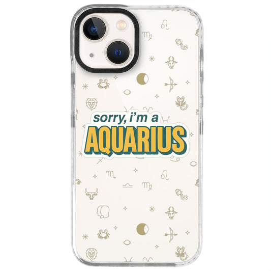 iPhone 13 Mini Kova Burcu Sorry Zodiac Telefon Kılıfı - Beyaz