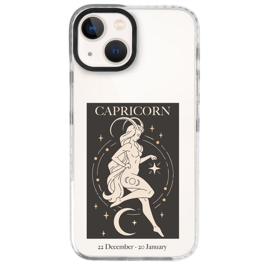 iPhone 13 Mini Oğlak Burcu History of Zodiac Telefon Kılıfı - Beyaz