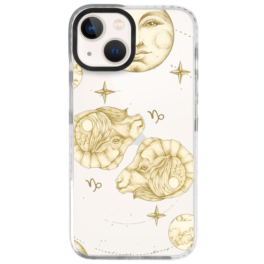 iPhone 13 Mini Oğlak Burcu Soft Stars Telefon Kılıfı - Beyaz