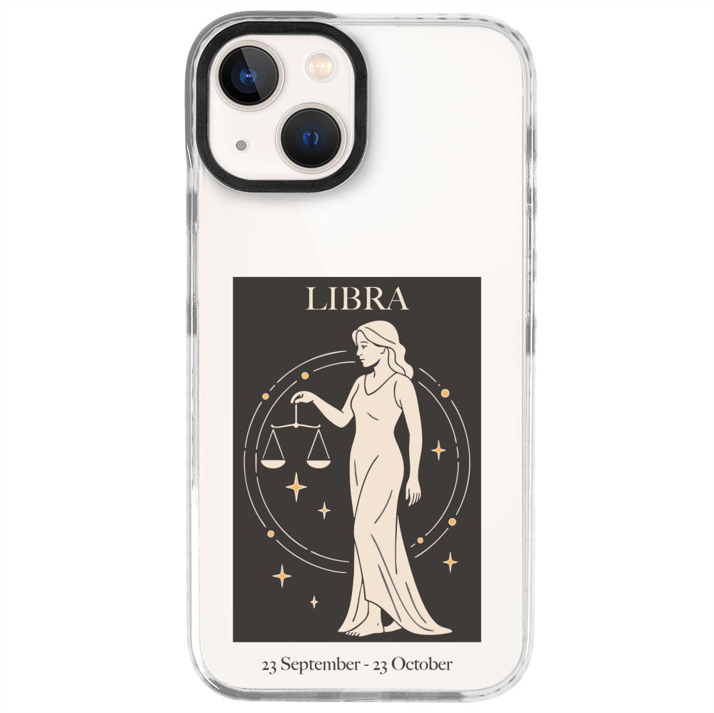 iPhone 13 Mini Terazi Burcu History of Zodiac Telefon Kılıfı - Beyaz