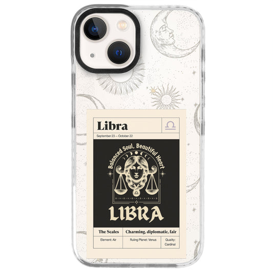 iPhone 13 Mini Terazi Burcu Sticker Mode Telefon Kılıfı - Beyaz