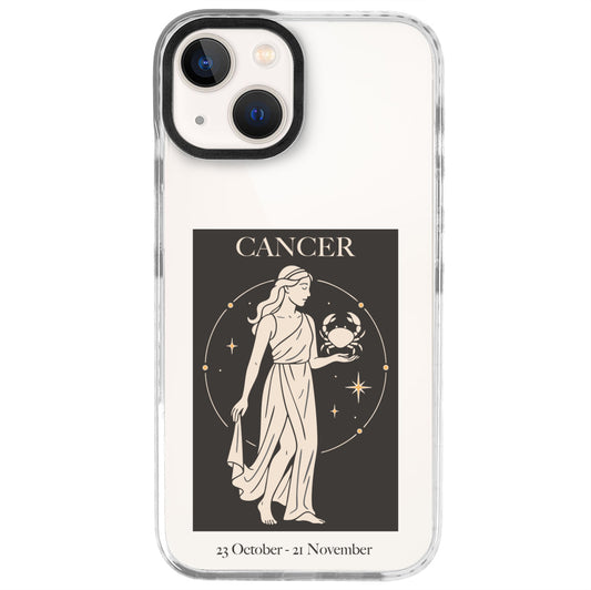 iPhone 13 Mini Yengeç Burcu History of Zodiac Telefon Kılıfı - Beyaz