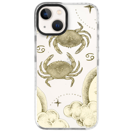 iPhone 13 Mini Yengeç Burcu Soft Stars Telefon Kılıfı - Beyaz