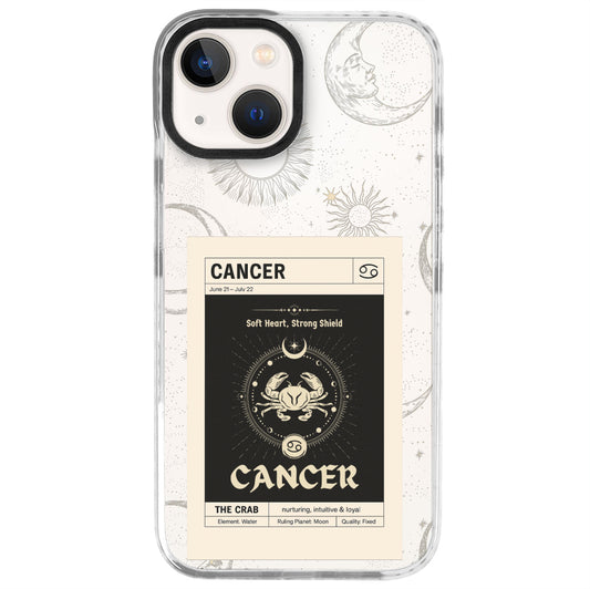 iPhone 13 Mini Yengeç Burcu Sticker Mode Telefon Kılıfı - Beyaz