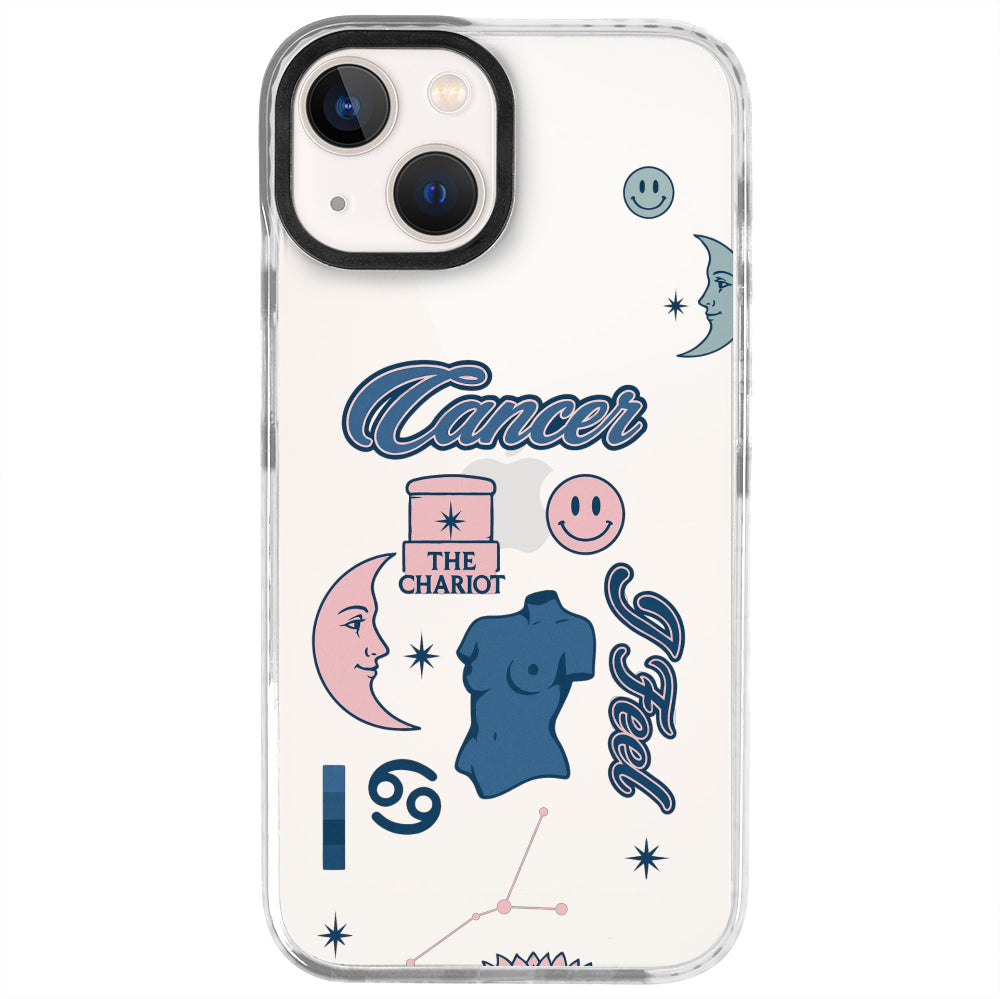 iPhone 13 Mini Yengeç Burcu The Emperor Telefon Kılıfı - Beyaz