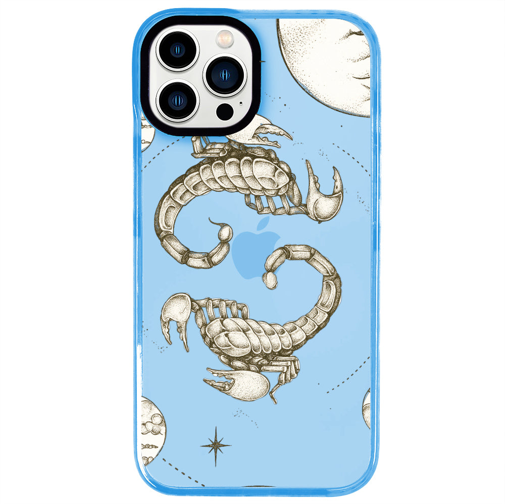 iPhone 13 Pro Akrep Burcu Soft Stars Telefon Kılıfı - Azure