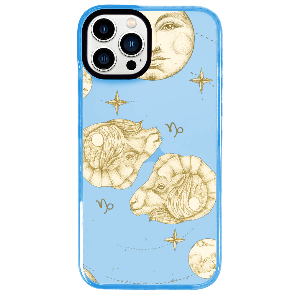 iPhone 13 Pro Oğlak Burcu Soft Stars Telefon Kılıfı - Azure