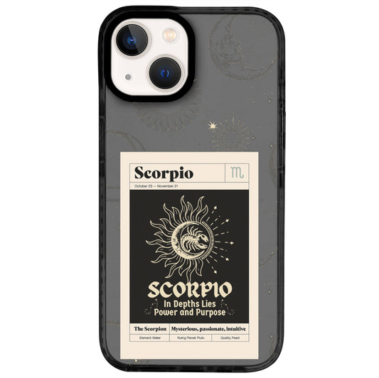 iPhone 14 Akrep Burcu Sticker Mode Telefon Kılıfı - Cool Black