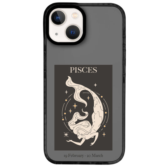 iPhone 14 Balık Burcu History of Zodiac Telefon Kılıfı - Cool Black