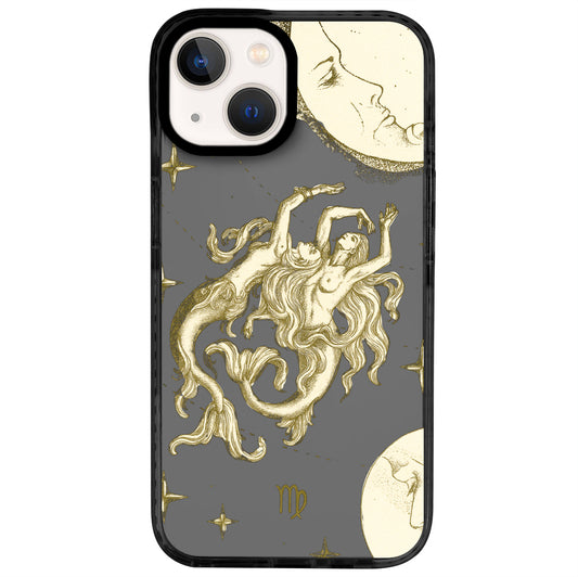 iPhone 14 Başak Burcu Soft Stars Telefon Kılıfı - Cool Black