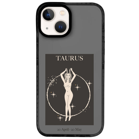 iPhone 14 Boğa Burcu History of Zodiac Telefon Kılıfı - Cool Black