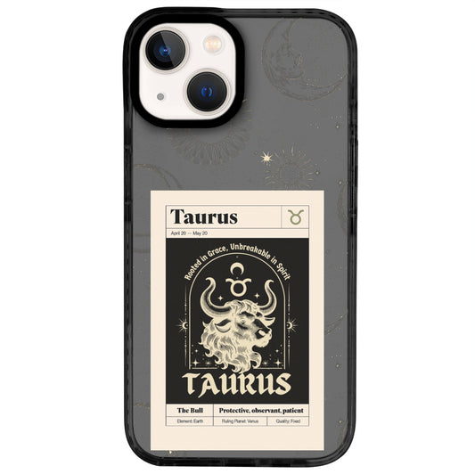 iPhone 14 Boğa Burcu Sticker Mode Telefon Kılıfı - Cool Black