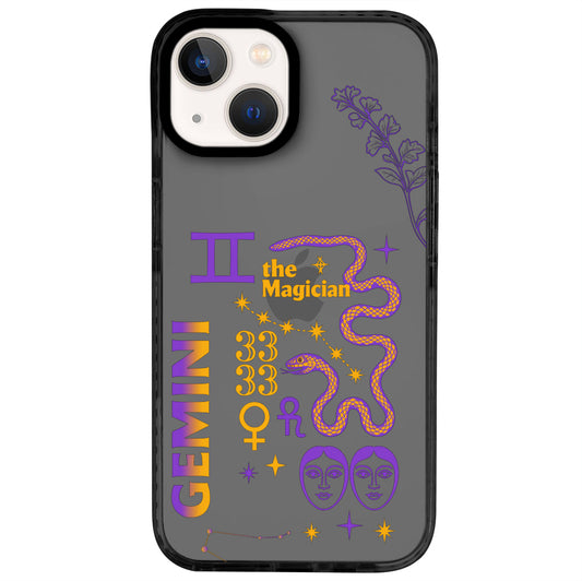 iPhone 14 İkizler Burcu The Emperor Telefon Kılıfı - Cool Black