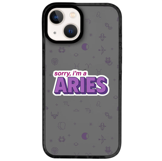 iPhone 14 Koç Burcu Sorry Zodiac Telefon Kılıfı - Cool Black